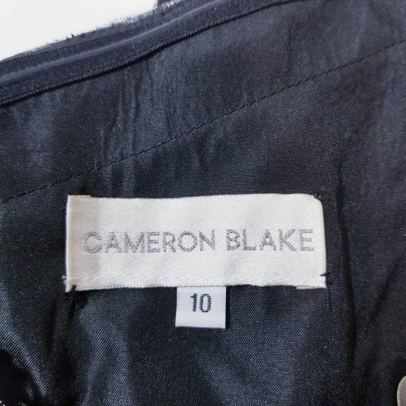 Cameron Blake Metallic Floral Rhinestones Formal Long Dress - Picture 3 of 15